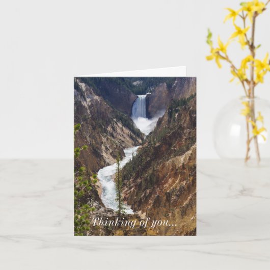 Carte Lower Falls Yellowstone Pense À Vous (Fleur jaune)