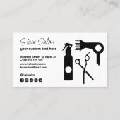 Carte Loyauté Noir Et Blanc Du Salon De Coiffure (Dos)