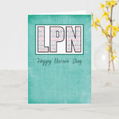Carte LPN Nurses Day en mots (Fleur jaune)