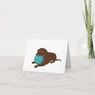 Carte LR chocolate lab mâcher boule dessin animé