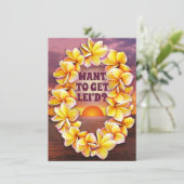 Carte Luau hawaïen (texte personnalisable) (Debout devant)