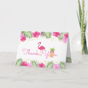 Carte Luau Tropical Girl 1er Merci d'anniversaire