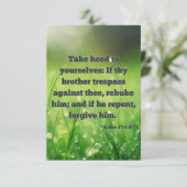 Carte Luc 17:3 KJV Bible Scripture Pic Greeting (Debout devant)