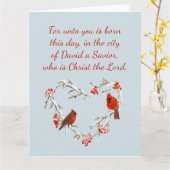 Carte Luc 2:11 Écriture de Noël Verset de la Bible Vide (Fleur jaune)