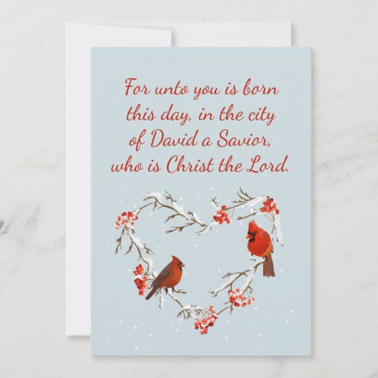 Carte Luc 2:11 Écriture pour le verset biblique de Noël (Devant)