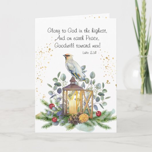 Carte Luc 2:14 Gloire à Dieu dans le plus grand Noël (Devant)