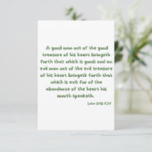 Carte Luc 6:45 Bible Verse Écriture Flat Salutation (Debout devant)