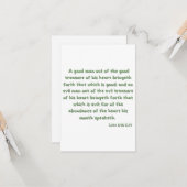 Carte Luc 6:45 Bible Verse Écriture Flat Salutation (Devant/Arrière en situation)