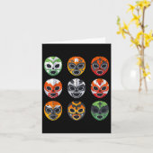 Carte Lucha Libre Le Masque De Lutte Cinco De Mayo Mexic (Fleur jaune)