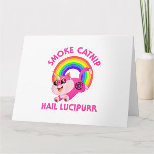 Carte Lucipurr à la grêle à la fumée, Funny Satan Chat U