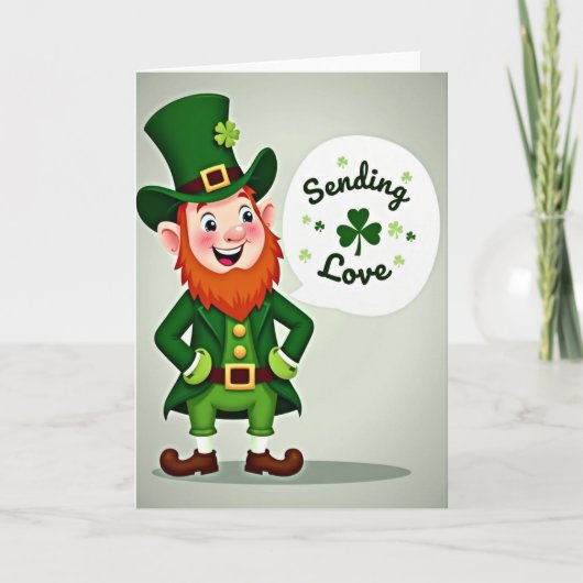 Carte Luck Leprechaun Sending Love Card (Devant)