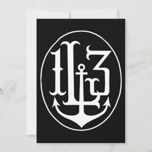 Carte Lucky 13 Ancre Crest Tattoo Punk Goth Ancre T-Sh