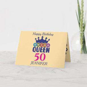 Carte Lucky Bingo Queen Anniversaire