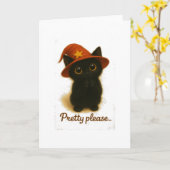 Carte Lucky Black Cat Emi – Pretty Please Witch Hat (Fleur jaune)