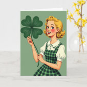 Carte Lucky Blonde Retro Style Art Card (Fleur jaune)