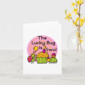 Carte Lucky Bug Cupcake 2e Anniversaire T-shirts et cade (Fleur jaune)