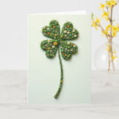 Carte Lucky Clover Floral Pattern Card (Fleur jaune)