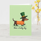 Carte Lucky Dachshund Day Card (Fleur jaune)