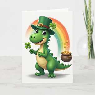 Carte Lucky Dino Rainbow Gold