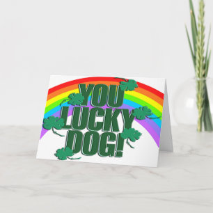 Carte Lucky Dog et Rainbow St Patrick