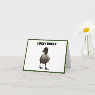 Carte Lucky Duck Funny Cute Duckling Oiseau Photo Art