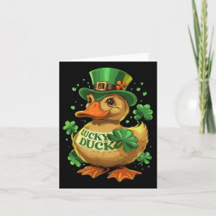 Carte Lucky Duck Shamrock Funny Jour de la Saint Patrick