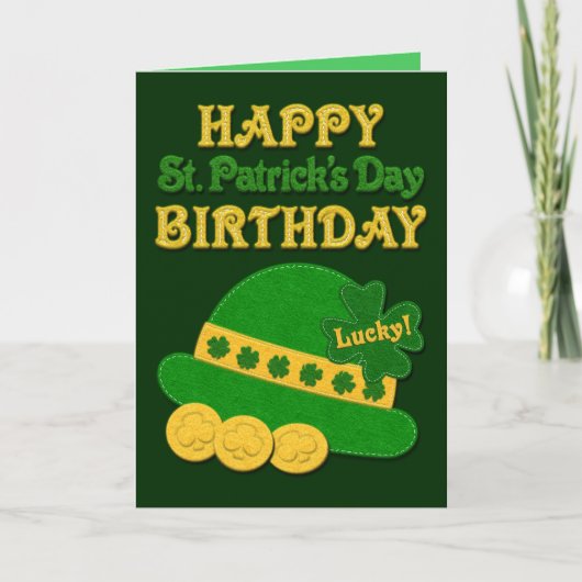 Carte Lucky Fet Casquette | Saint Patrick's Day (Devant)