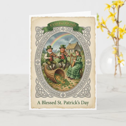 Carte Lucky Folklore Scene Card (Fleur jaune)