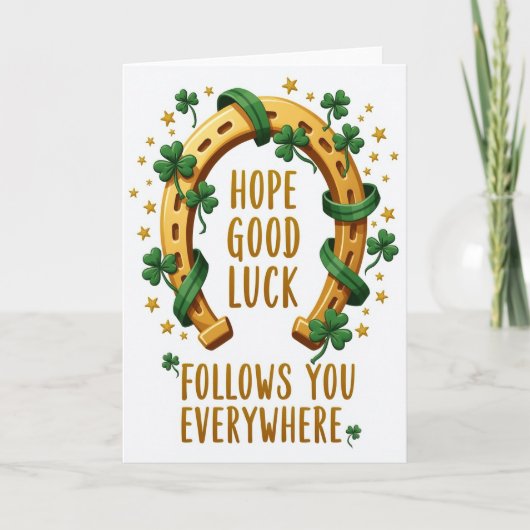 Carte Lucky Horseshoe Good Fortune Card (Devant)