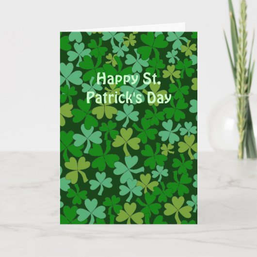 Carte Lucky Irish Green Shamrocks Custom (Devant)