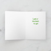 Carte Lucky Irish Green Shamrocks Custom (Intérieur)
