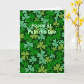 Carte Lucky Irish Green Shamrocks Custom (Fleur jaune)