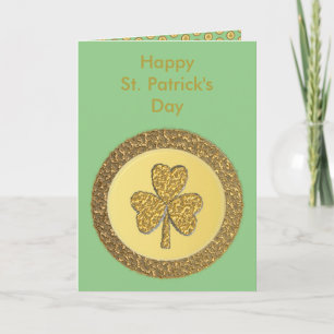 Carte Lucky Irish Shamrock Gold Coin personnalisé