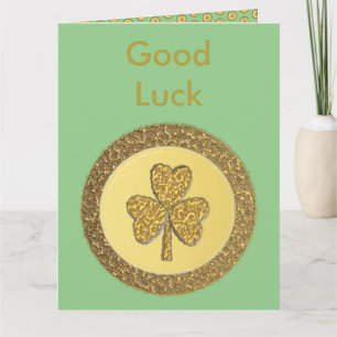 Carte Lucky Irish Shamrock Gold Coin personnalisé