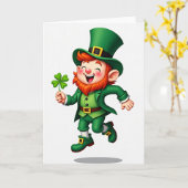 Carte Lucky Leprechaun Four Leaf Clover Card (Fleur jaune)