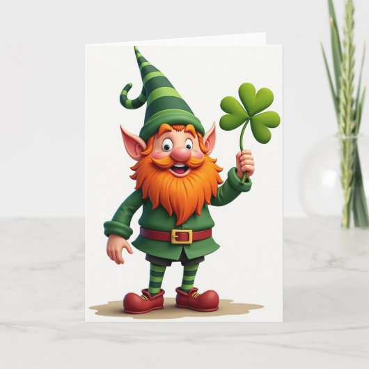 Carte Lucky Leprechaun Glitter Texture Card (Devant)