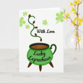 Carte Lucky Leprechaun Love For Partner Card (Fleur jaune)