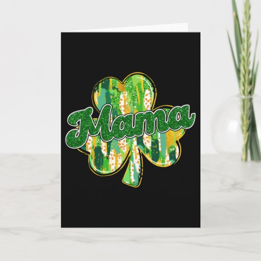 Carte Lucky Mama Saint-Patrick Irish Maman Shamrock Trèf (Devant)