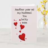 Carte Lucky Man Mari Amour Anniversaire Saint Valentin (Fleur jaune)