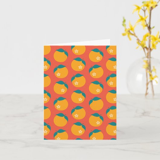 Carte Lucky Mandarin - Orange Vide (Fleur jaune)