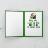 Carte Lucky Meerkat avec Pot Of Gold St. Patrick's Day (Intérieur)