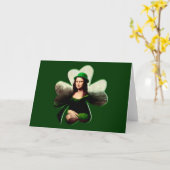 Carte Lucky Mona Lisa Shamrock de la Saint Patrick (Fleur jaune)