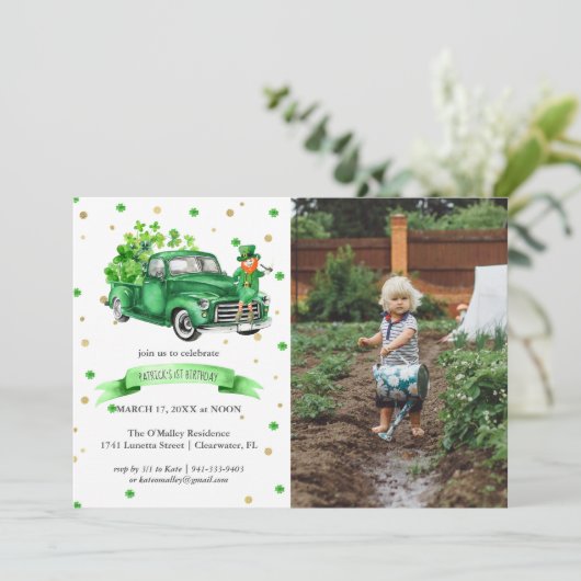 Carte Lucky One | St. Patrick's Day 1er anniversaire (Debout devant)