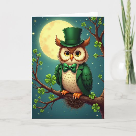 Carte Lucky Owl Moonlit Scene Card (Devant)