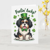 Carte Lucky Puppy Clover Pattern Card (Fleur jaune)