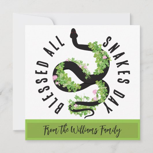 Carte Lucky Serpent Clover All Snakes Day (Devant)