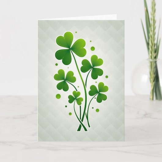 Carte Lucky Shamrock Bouquet Green Card (Devant)