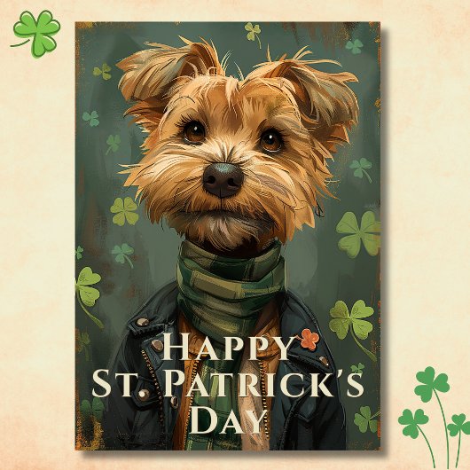 Carte Lucky Shamrock Dog St. Patrick’s Day