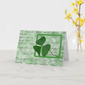 Carte Lucky Shamrock irlandais (Fleur jaune)