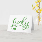 Carte Lucky Shamrock Jour de la Saint Patrick (Fleur jaune)